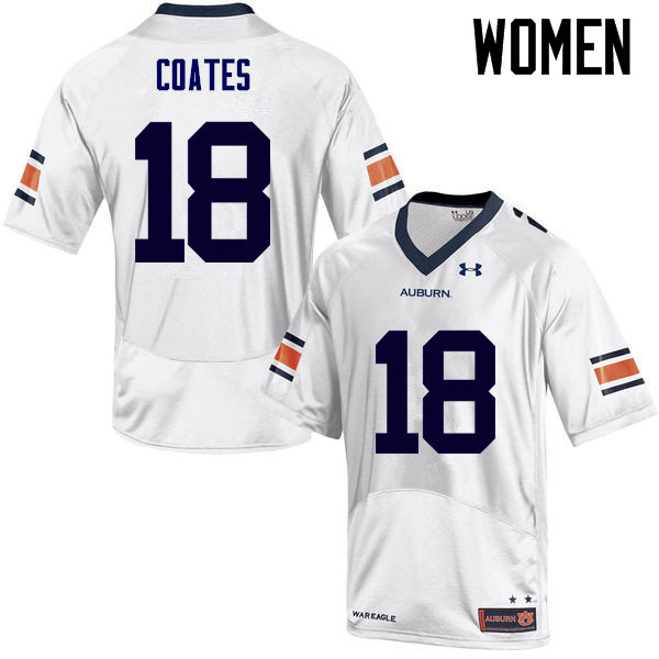 Women Auburn Tigers #18 Sammie Coates College Football Jerseys Sale-White - Click Image to Close